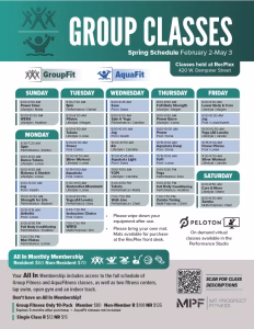 Spring Group Fitness Schedule