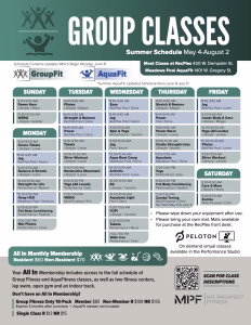 Summer Group Fitness Schedule 